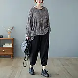 Модній бавовняний блузон в клітинку розміру плюс Dimanaf, фото 2