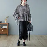 Модній бавовняний блузон в клітинку розміру плюс Dimanaf, фото 3