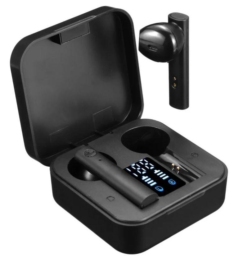 Навушники бездротові MHZ Bluetooth MDR MI Redmi AirDots в кейсі, чорні, фото 1