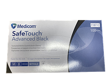 Рукавички Нітрилові Medicome Без пудри Чорні (BLACK) 5 г M