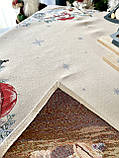 Скатертина Новорічна "Сніговики" 137 х 137 см., гобелен, срібний люрекс, фото 9