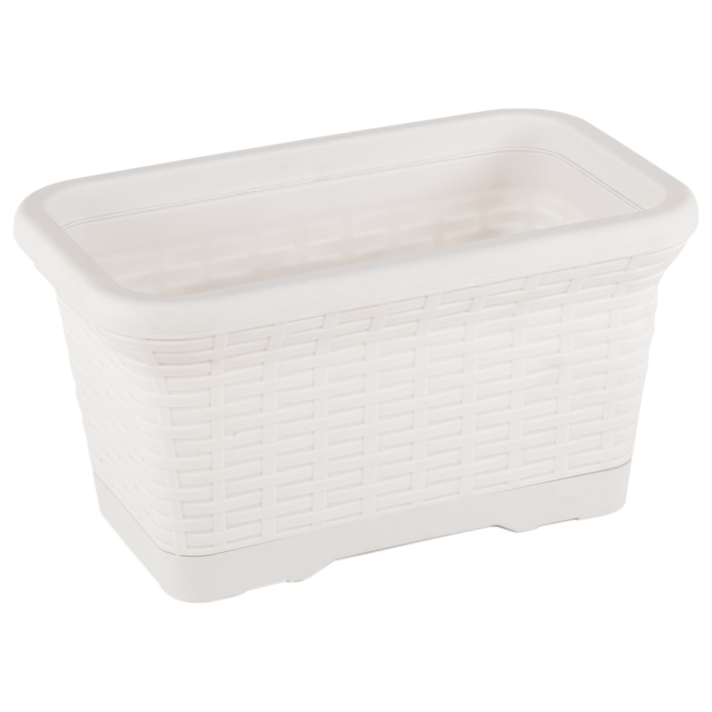 Горщик для квітів балконний Wire 6,5 л білий, фото 1