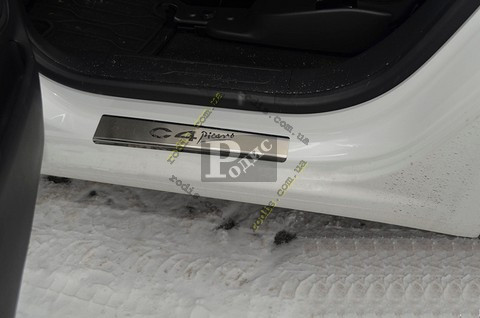 Накладки на пороги "Premium" Citroen C4 Picasso 2006-2013 (4 шт.) — Захисні накладки на пороги