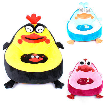 Дитяче плюшеве м'яке крісло-іграшка "Пташка" C 44365 Блакитний