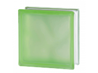 Стеклоблок Basik Color зеленый «Волна» 1908\WМ матовый с одной стороны цветной в массе - Чехия