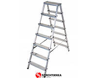 Двухсторонняя алюминиевая стремянка VIRASTAR Step Stool 2x7 ступеней, 125 кг