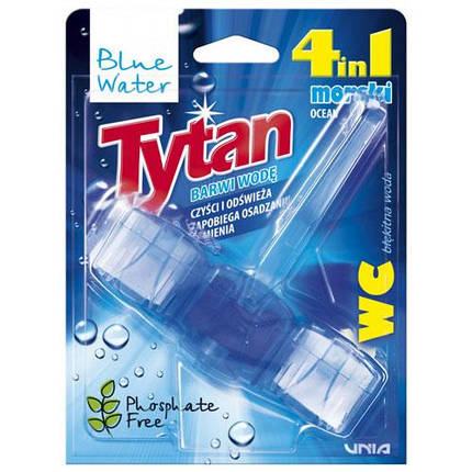 Tytan Туалетный ароматизатор 4-х фазный Blue Water 4в1 45г, фото 1