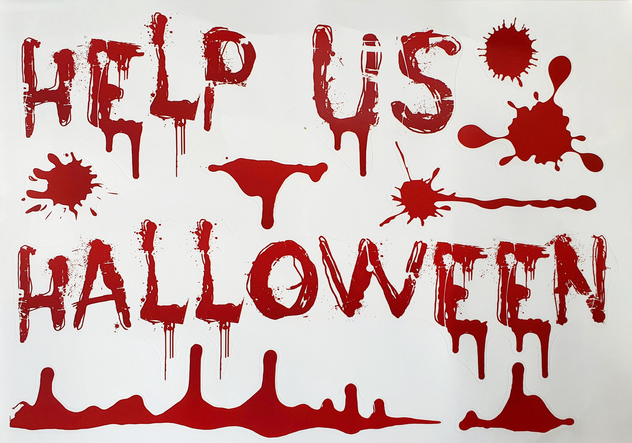 Наклейки на Хелловін "Help us", 35х25 см, фото 1