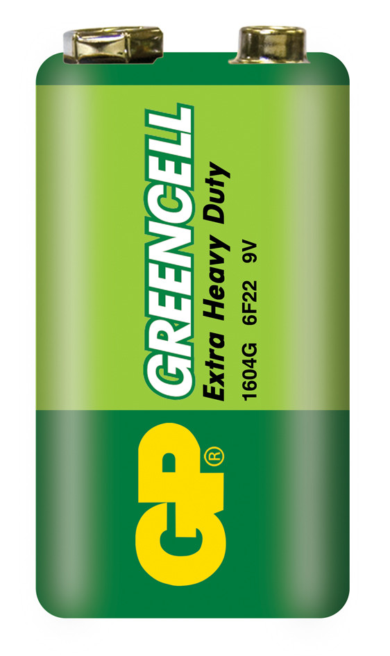 Батарейка сольова GP 1604G-S1 Greencell 6F22 9V крона (трей)