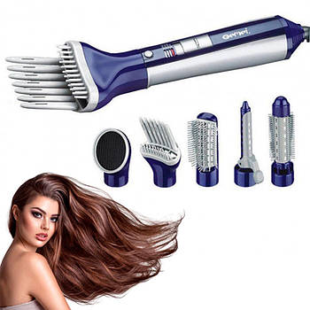 Професійний фен з насадками для сушіння волосся Gemei GM 4834 6в1 / Фен-стайлер