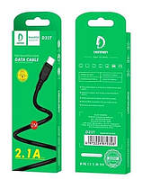 Дата кабель силиконовый DENMEN D23T 2.1A 2M Type C Black