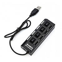 USB HUB 4 перекл. hi-speed 4 USB 2.0 (Чорний)