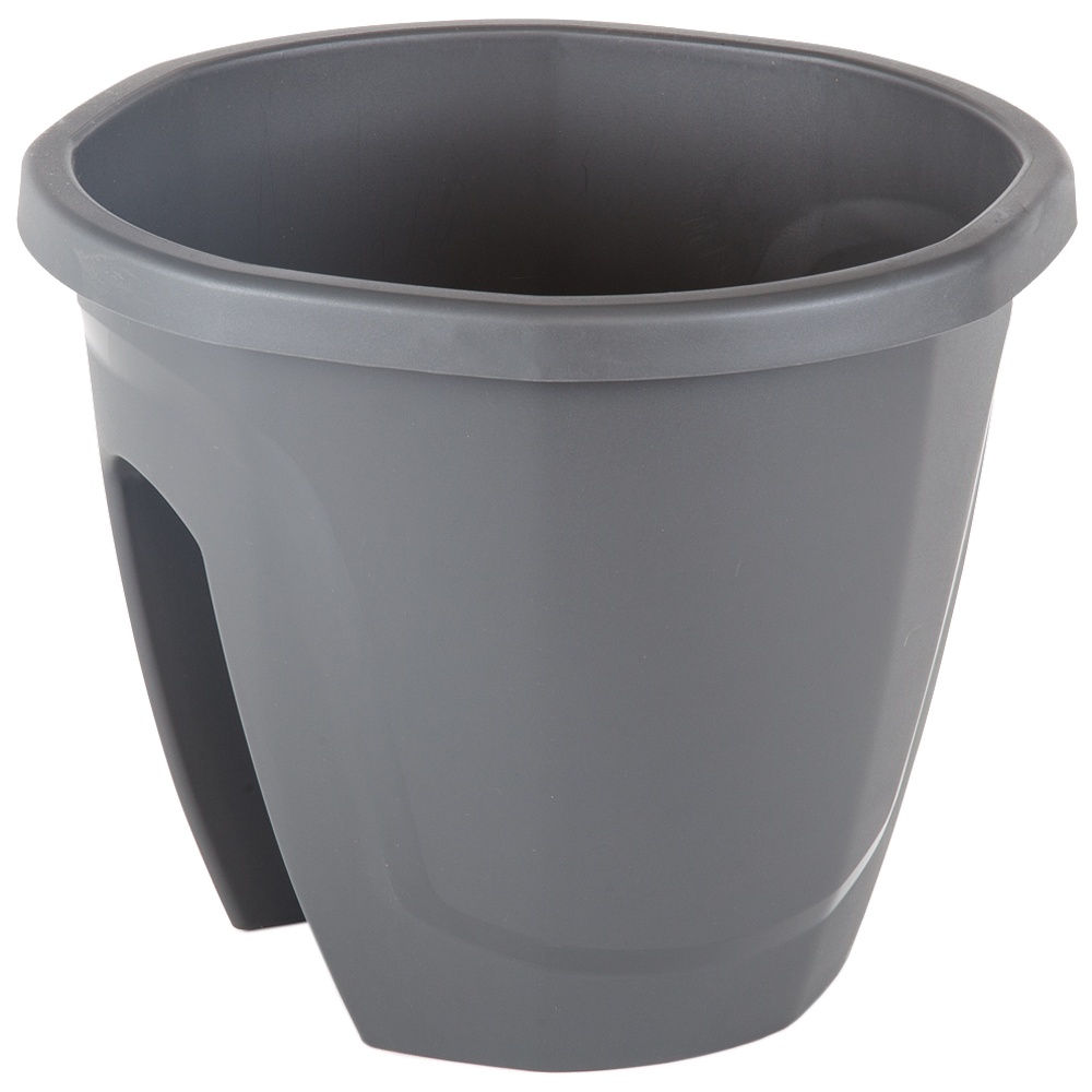 Горщик для квітів на перила Emerald 7,5 л антрацитовий, фото 1