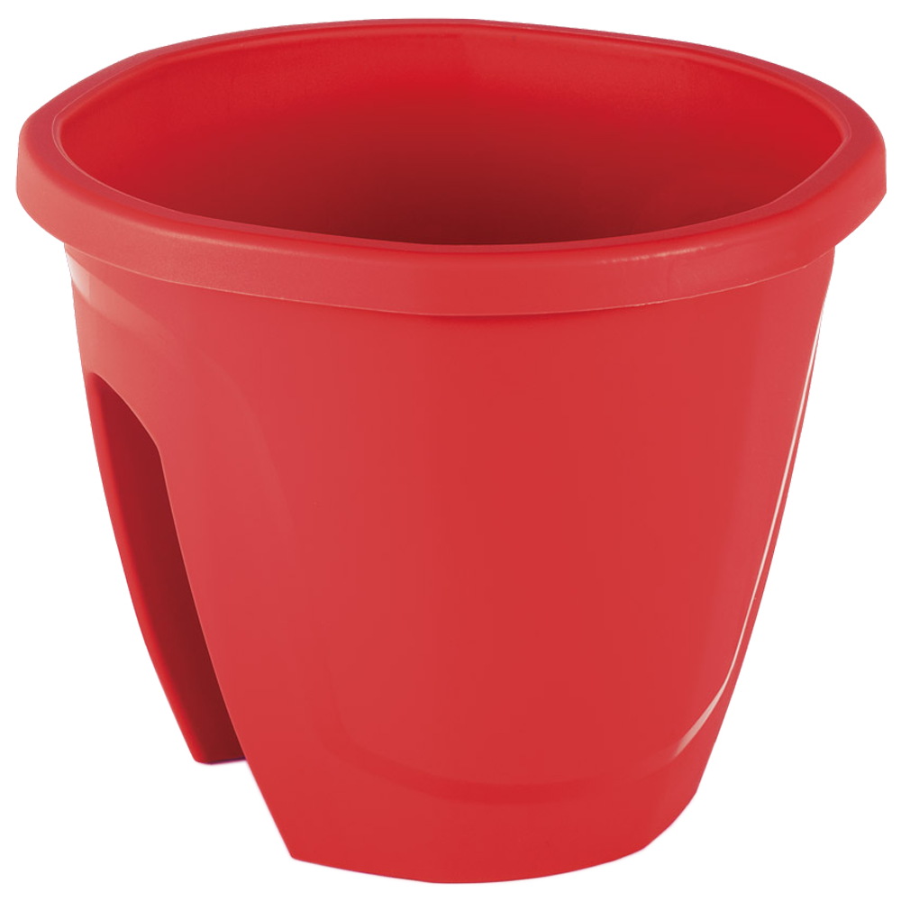Горщик для квітів на перила Emerald 7,5 л червоний, фото 1