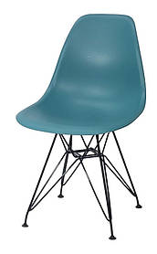 Стілець Nik BK-ML зелений 43 на чорних металевих ніжках, дизайн Charles & Ray Eames DSR Eiffel Leg 9114