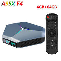 Smart TV Box A95X F4 RGB 4gb/64гб Amlogic s905x4 Android x96 max