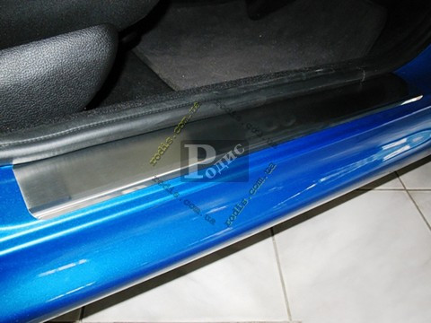 Накладки на пороги "Premium" Peugeot 207 5D 2006-2012 (4 шт., метал) — Захисні накладки на пороги Пежо 207
