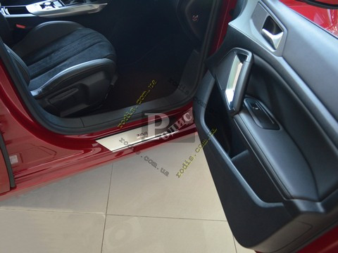 Накладки на пороги "Premium" Peugeot 308 II 5D / 308 II Sw 2013- (4 шт., метал) — Захисні накладки на пороги