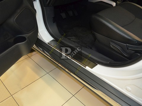 Накладки на пороги "Premium" Peugeot 4008 2012-2016 (4 шт., метал) — Захисні накладки на пороги Пежо 4008