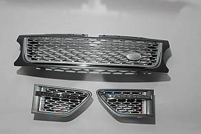 Решітка + зябра (сіра + сіра сітка + хром окантовка) Range Rover Sport 2009-2013