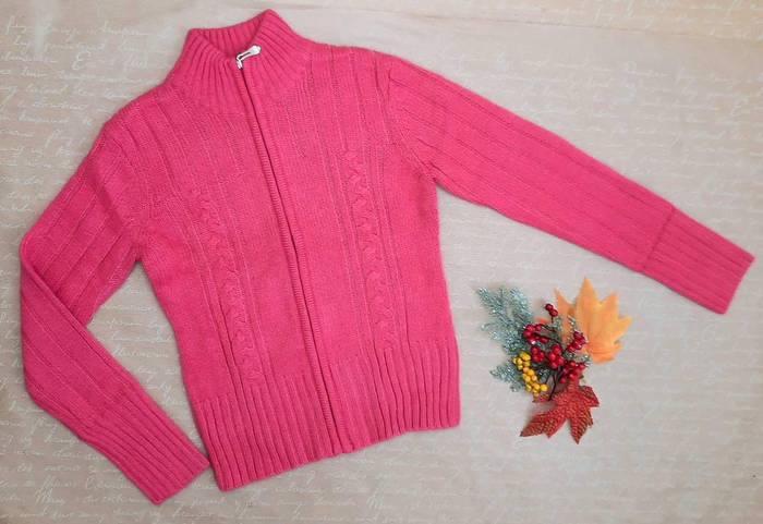 Купить Вязаная кофта для девочек, 140-158 рост, малиновый, цена 130 грн ...
