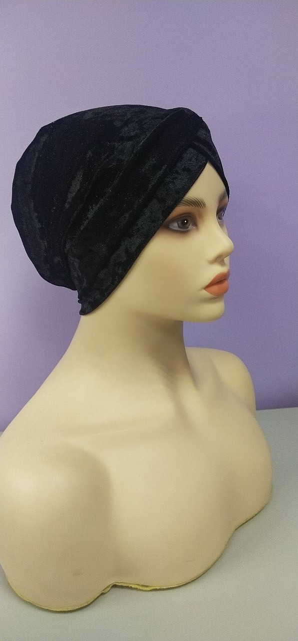 Чалма велюрова однотонна 54-60 розмір під спортивний костюм або після хіміотерапії, фото 1