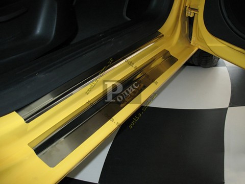 Накладки на пороги "Premium" Seat Leon II 2005-2012 (8 шт.) — Захисні накладки на пороги Сеат Леон