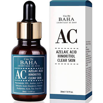 Інтенсивна сироватка проти акне Cos De Baha AC Azelaic Acid Hinokitiol Clear Skin Serum 30 мл