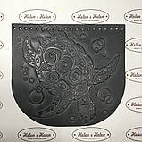 Клапан для в'язаної сумки "Черепаха". Темно-сірий., фото 3