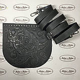 Клапан для в'язаної сумки "Черепаха". Темно-сірий., фото 5