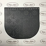 Клапан для в'язаної сумки "Якоря". Темно-сірий., фото 3