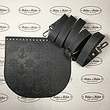 Клапан для в'язаної сумки "Якоря". Темно-сірий., фото 5