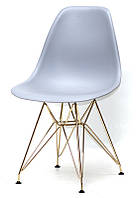 Стул Nik GD-ML серый 35 на золотых металлических ножках, дизайн Eames DSR Eiffel Gold Leg, код 9129