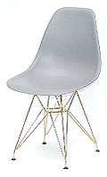 Стул Nik GD-ML серый 16 на золотых металлических ножках, дизайн Eames DSR Eiffel Gold Leg, код 9266