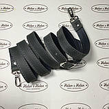 Ремінь для сумок з натуральної шкіри 2,5(2)* 130. Темно-серий, фото 5