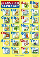 Плакат. Англійський алфавіт для учня. Друковані літери (формат А4),