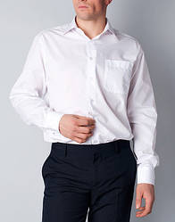 Класична чоловіча сорочка білого кольору прямого силуету
