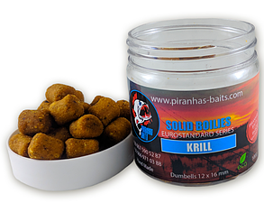 Бойл варені Piranhas Baits Solid Boilies Euro Series Krill 12x16mm 100gr
