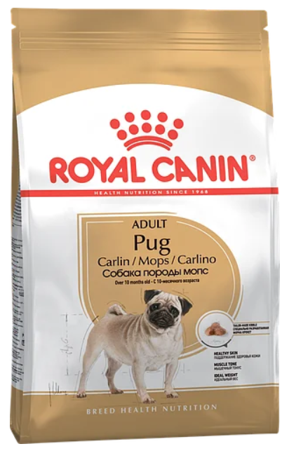 Сухий корм для собак Royal Canin (Роял Канін) PUG ADULT порода мопс від 10 місяців, 1,5 кг