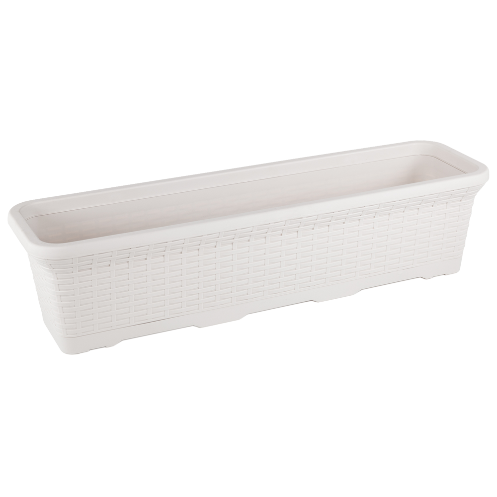 Горщик для квітів балконний Wire 16,5 л білий, фото 1