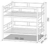 Ліжко двоярусне, металічне "Дабл". Колір та розміри можливо змінювати, фото 2