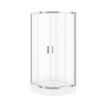Душова кабіна напівкругла ARTECO 90x90x190 прозоре скло, фото 2