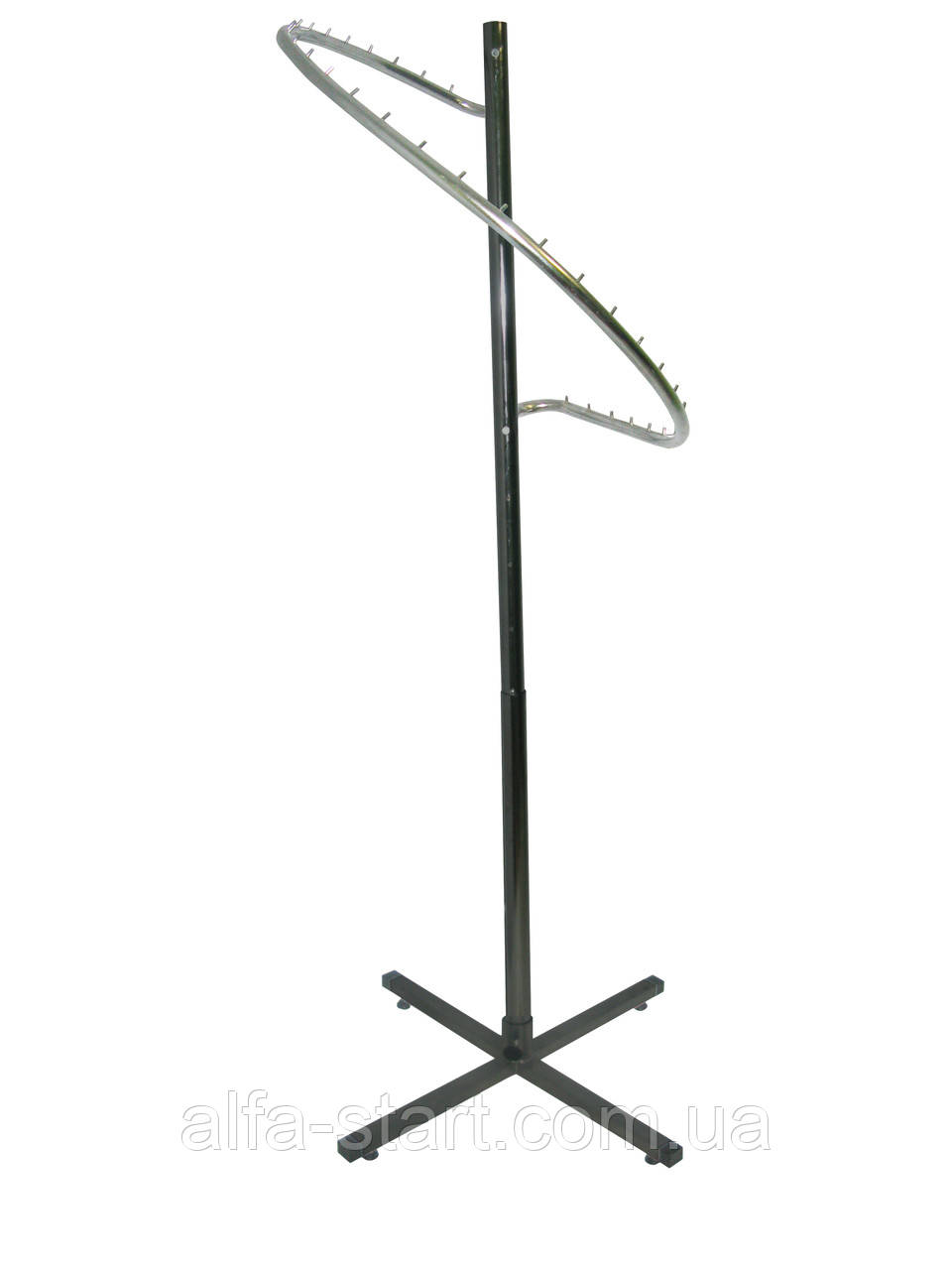 Підлогова металева стійка вішала Спіраль Україна на чорній ніжці, фото 1