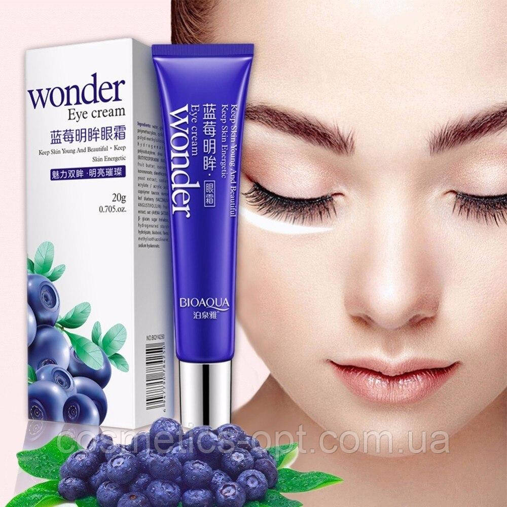 Доглядає чорничний крем-гель для шкіри навколо очей Bioaqua Wonder Nature Blueberry Lighting Eyes Gel, 20 g