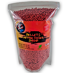 Пелетс PiranhasBaits Method Feeder Shrimp 2mm 0,5 kg