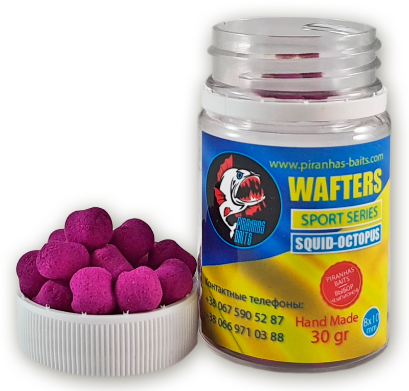 Вафтерс Piranhas Baits Pop-Up Sport Series Squid-Octopus 8x10mm 30gr, фото 1