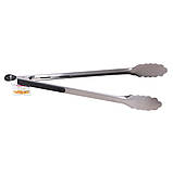 Щипці кухонні Kamille KM-7519 35.5 см Щипці з нержавіючої сталі Щипці для м'яса Кухонні аксесуари, фото 3