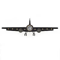 Часы на стену Самолет в стиле лофт Нидерланды 122,5*38,5*6 см. 131025