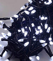 Новорічна світлодіодна Гірлянда Нитка Конус 200LED Холодний Білий ч/пр