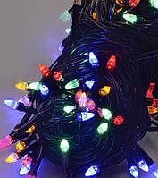 Новорічна Світлодіодна Гірлянда Нитка Конус 200LED Мульти ч/пр